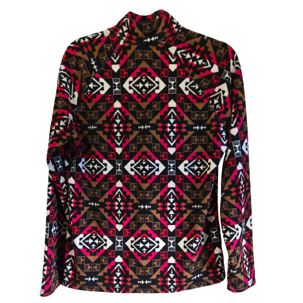 Eddie Bauer Gorpcore, Women M Fleece Pullover Quarter Zip Southwestern Geometric - Picture 7 of 9